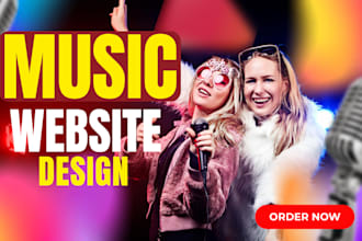 design podcast website and music website for artist, dj, record label and band
