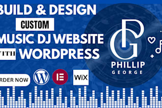 create a music website for music artist, producer, dj, band or record label