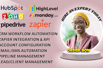 do hubspot gohighlevel automation zapier integration zoho crm pipedrive jotform