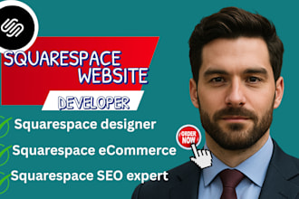 build squarespace website design or development squarespace website landing page