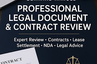 review legal document issue on legal contract review settlement lease agreement