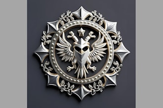 design professional 3d emblem logo brand metallic badge vintage custom design