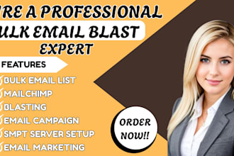 do email marketing email blast or send bulk emails smtp server, mailchimp