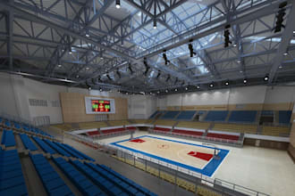 design a 3d nba stadium, soccer or olympics design and event center