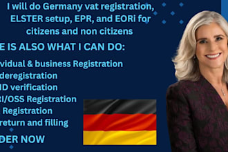 do germany vat registration, elster setup, epr,eori, for citizen and non citizen