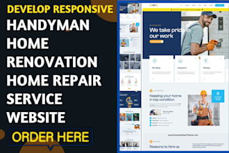 create handyman home renovation plumbing home repair service website