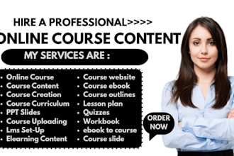 create online course content, course creation, lesson plan, course curriculum