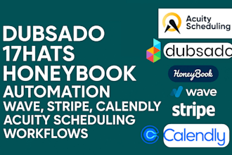 setup dubsado 17hats honeybook automation calendly wave stripe acuity scheduling