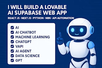 build lovable ai supabase web app react js next js python n8n api automation ai