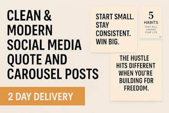 design clean and modern social media quote, carousel posts
