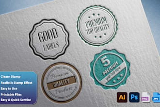create custom rubber stamp design with old ink effect