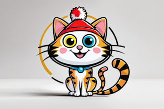 design cat mascot logo with unlimited revision