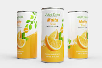 render 3d label to your cans,juice can design, energy drink,beer,wine,gin, sauce