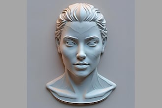 create 3d bas relief models for cnc engraving 3d art wood carving 3d stl model