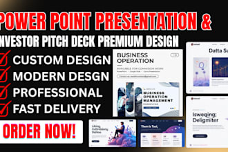 design powerpoint presentation slide, business pitch deck, investor pitch deck