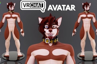 create custom 3d vrchat avatar nsfw furry model vr  character furry avatar