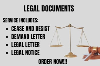 draft legal contracts, partnership agreements, and cease and desist letters