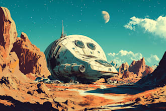 do unique sci fi character and sci fi art