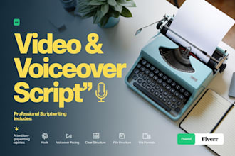 write a professional script for your voiceover, video, or commercial