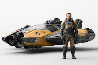 make a sci fi art and sci fi character for you