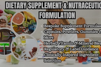 develop custom dietary supplement or nutraceutical formulations