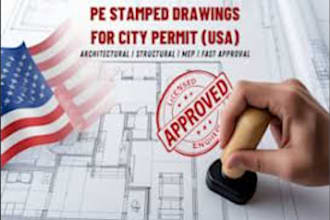 draw stamp architecture plan civil engineer adu city permit mep structure design
