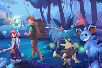 draw pokemon trainer art fakemon pokemon card monster illustration