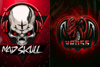 create custom twitch mascot, gaming logo designs for esports and streaming teams