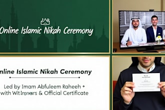 be your online nikah imam and guide your nikah with witnesses