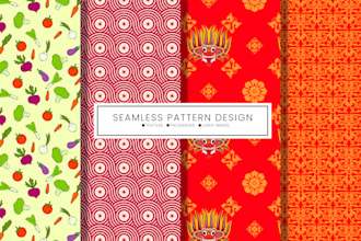 design custom seamless patterns for textiles, packaging, and branding