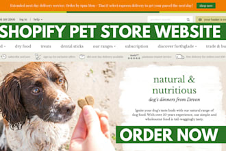 design pet shopify website dog products dropshipping cat shopify website setup