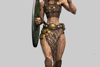 draw rpg character design, fantasy game art, dnd avatar or rpg maker sprite map