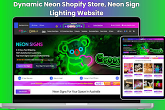 design custom neon shopify store neon sign website neon eommecre store neon sign