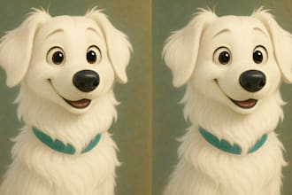 do custom ai generated royal pet portraits in a disney pixar ai dog cat art