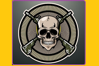 create a modern, minimalist skull logo design