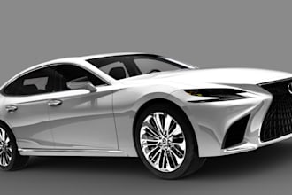 custom 3d vehicle rendering,realistic cars for game, assetto corsa, lexus ls 500