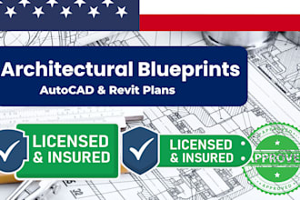 create detailes architectural blueprints and floor plans using autocad or revit