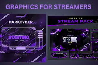 design custom obs overlay, twitch panel, and sub badges for streamers
