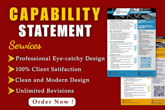 design a professional capability statement, company profile within 5 hours