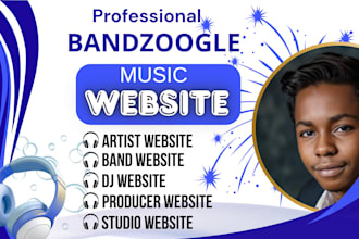 design an epic bandzoogle website and store or page, merch store podcast website