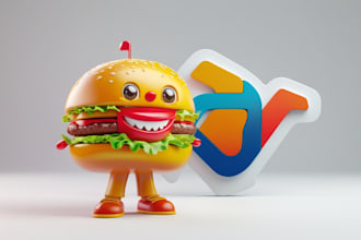 design burger mascot logo with express delivery