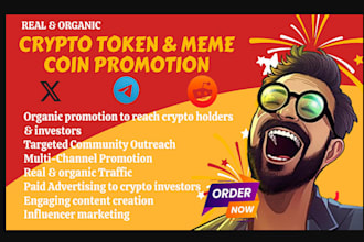 do memecoin promotion, run twitter ads to 900k crypto users, to 100x token sales