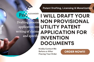 draft your non provisional utility patent application for invention documents