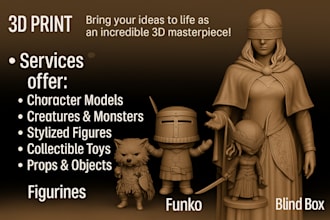sculpt 3d model character statue stl figurine toys 3d printing and rendering