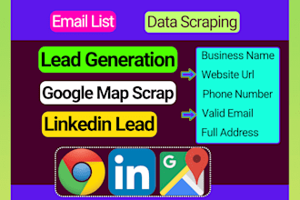 do b2b email list, google map lead generation, web scraping, and data extraction