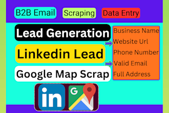 do b2b email list, business lead generation, google map web scraping, data entry