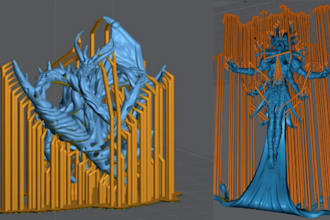 add support or stand to your stl miniature figurine model for resin 3d printing