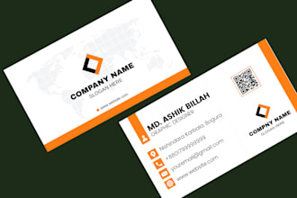 design modern business cards with qr code and brand identity