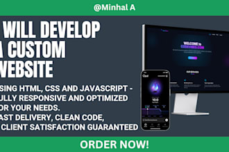 develop a custom HTML or javascript web game and website