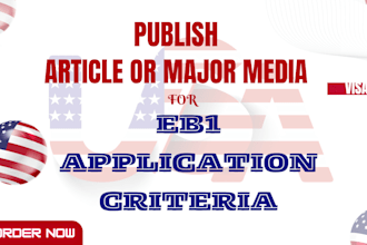 publish your article on major media for eb1 visa application criteria